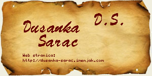 Dušanka Šarac vizit kartica